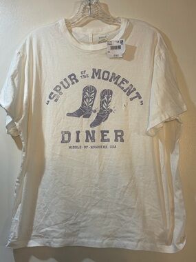 American Eagle Spur of the Moment Diner Cowboy T-shirt Womens Sz Large NWT